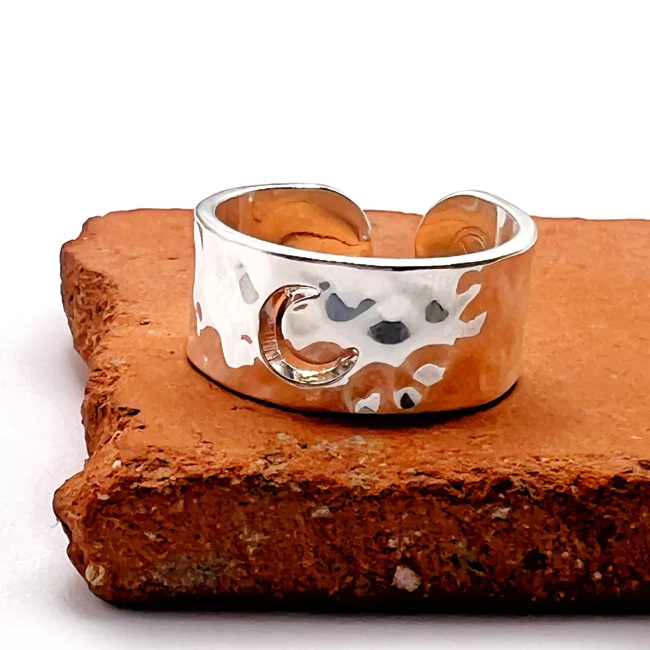 Online Musardise Bague Martelee Lune