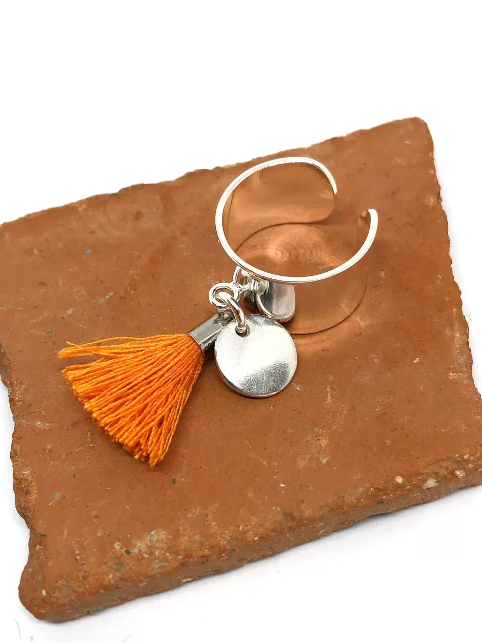 Store Musardise Bague Pompon Orange