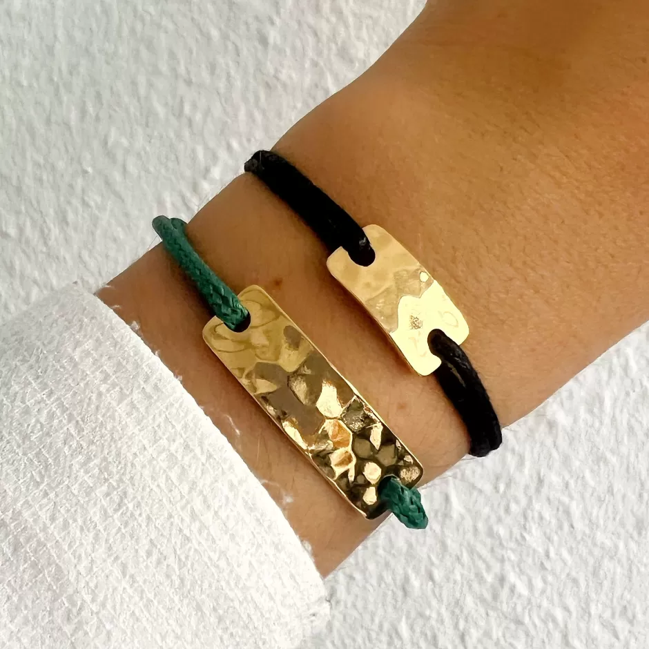 New Musardise Bracelet Mini Plaque Martelee Dore